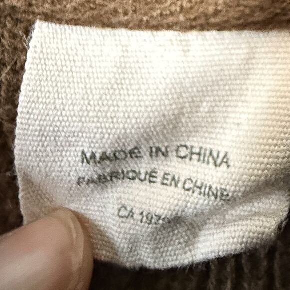 Timberland Stratham Issue Brown 1/4 Zip Sweater Large Cotton Outdoor Pullover - Picture 4 of 7